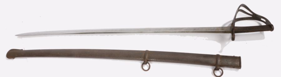 British 1853 Pattern Cavalry Troopers Sword, steel blade stamped with maker name 'Enfield' to spine, - Image 2 of 2