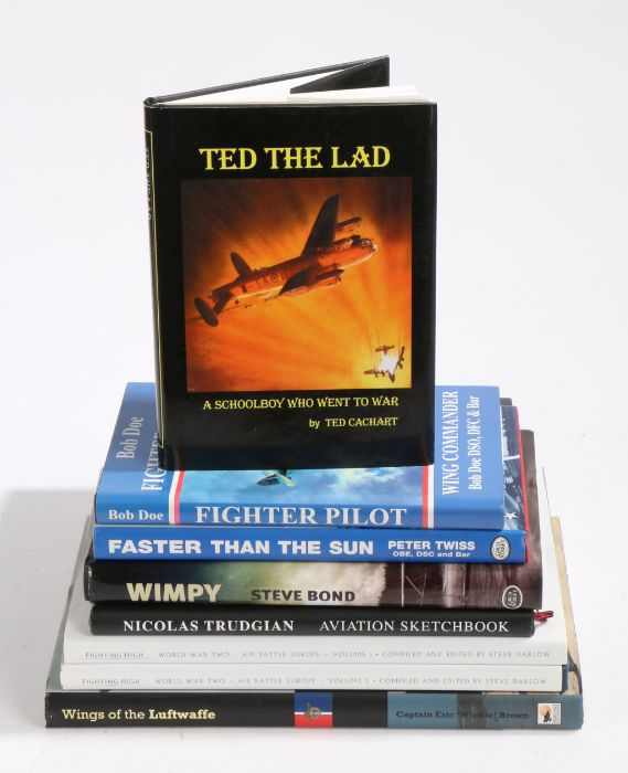 A Selection of signed military aviation related books to include, 'Aviation Sketchbook' by Nicolas