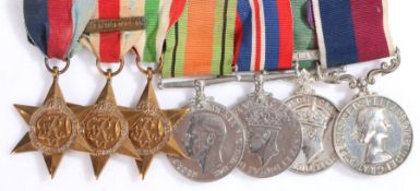 Second World War and Malaya medal group, 1939-1945 Star, Africa Star, Italy Star, Defence Medal,