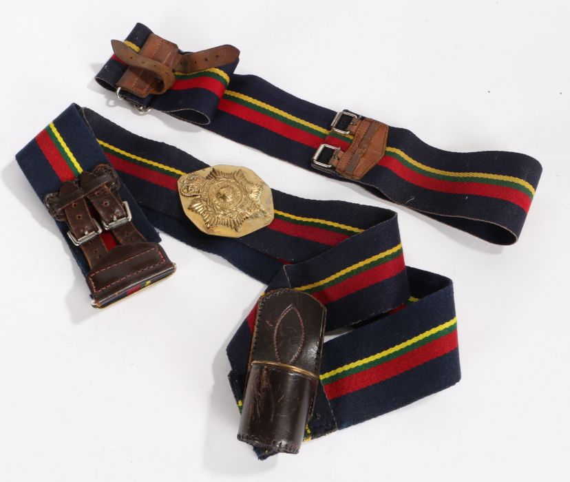 Unusual standard bearers colour belt formed from two Royal Marines Corps Pattern belts, Queens crown