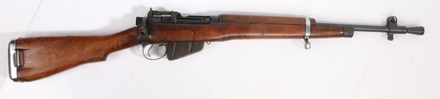British .303 Lee Enfield No.5 Mk I Rifle, Serial Number 4683, broad arrow marks to butt, barrel