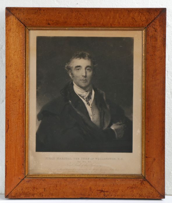 19th century print of the Duke of Wellington as First Lord of the Treasury, 'Engraved by Samuel