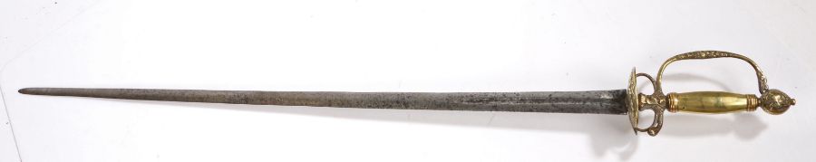 Eighteenth Century French Infantry Officers Small Sword, circa 1780, part fullered steel blade, - Image 2 of 2