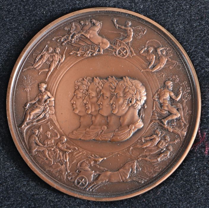 Royal Mint 175th Anniversary of the Battle of Waterloo Bronze Medal, after Benedetto Pistrucci - Image 2 of 2