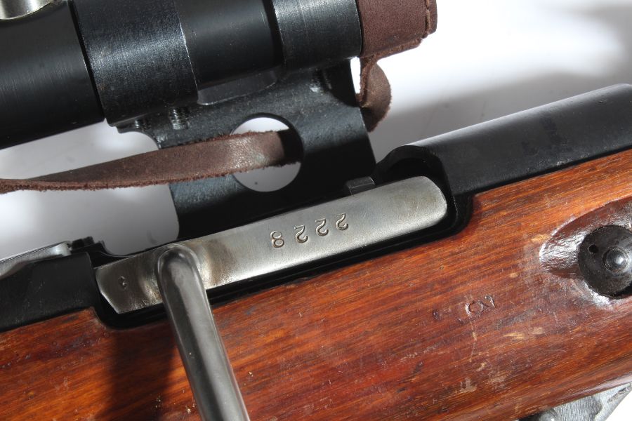 Second World War Russian Mosin Nagant Rifle, Serial Number 2228, dated 1944, fitted with PU - Image 3 of 6