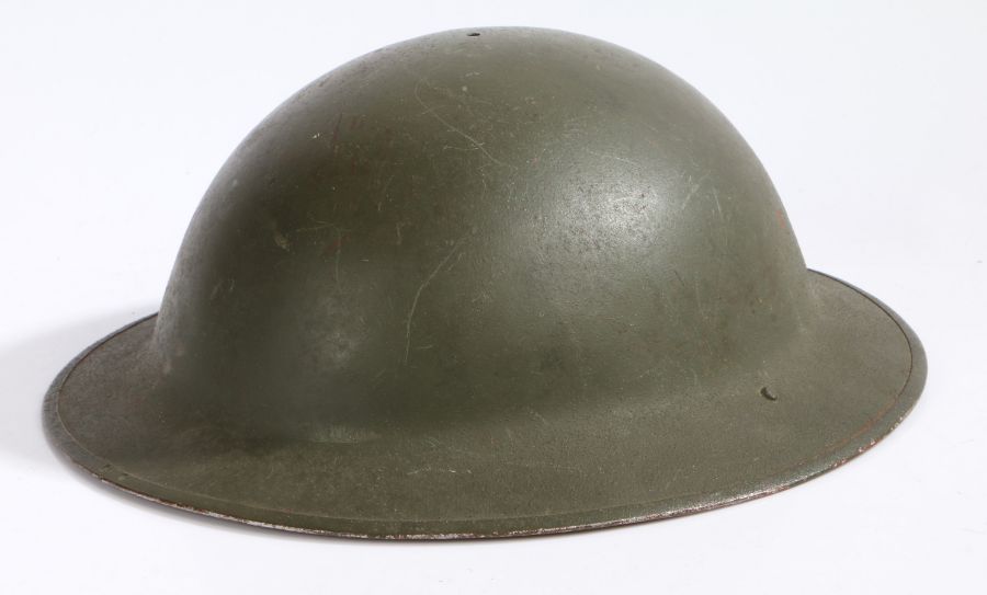 Second World War British Mk II helmet shell, dated 1940 on the strap bale, stamped 'J.S.S.' for - Image 3 of 4