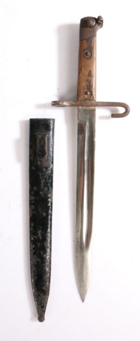 Austrian 1895 Pattern NCOs Knife Bayonet, held in steel scabbard