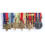 Second World War miniature medal group, 1939-1945 Star, Atlantic Star, Africa Star, Burma Star
