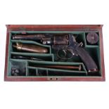19th century Beaumont-Adams double action revolver, 5 shot cylinder marked with London proof mark