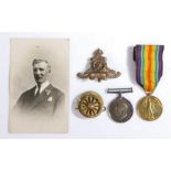 First World War grouping, 1914-1918 British War Medal (102845 DVR. O. MOTHERSOLE. R.A.) together