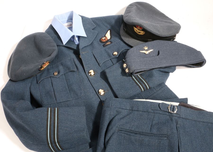 Royal Air Force Officers Service Dress Uniform, anodised aluminium Queens Crown buttons , Navigators