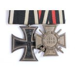 First World War German pair of medals, 1914 Iron Cross second class, maker marked on the