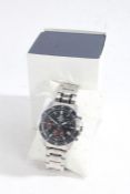 Casio Edifice WR100M gentleman's stainless steel wristwatch, model no. 5563, the signed black dial