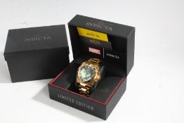 Invicta Excursion gilt stainless steel gentleman's wristwatch, model no. 6256,  the signed mother of