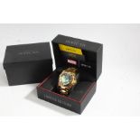 Invicta Excursion gilt stainless steel gentleman's wristwatch, model no. 6256,  the signed mother of