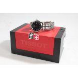 Tissot T-Classic stainless steel gentleman's wristwatch, the signed black dial with Roman
