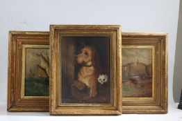 After Landseer, 'Dignity and Impudence', oil on canvas together with two further oils (3)
