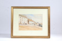 L M Bowden-Smith (Born 1882) Fishing Village, initialled (lower left), watercolour 24 x 34cm