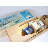 Fairey Huntsman 31 model boat, with engine and fibre glass hull, in original box