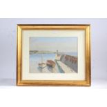 F Chenoweth (20th Century) Harbour Scene, signed, pastel 34 x 45cm