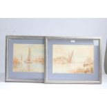 William Leslie Rackham, 'The Channel to Sutton' & 'Horning Ferry', both signed, pair of