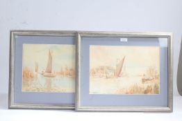 William Leslie Rackham, 'The Channel to Sutton' & 'Horning Ferry', both signed, pair of
