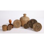 A collection of 19th century wooden butter moulds, various sizes and patterns (8)