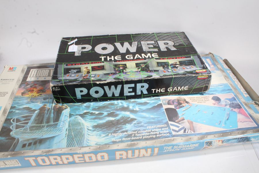 Torpedo Run Attack board game by MB Games, and one other board game 'Power The Game' (2)