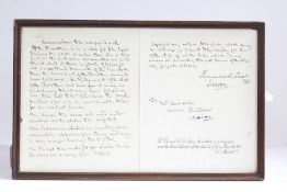 A letter to Sir Winston Churchill from politician and philanthropist Hon. Sir James Liege Hulett,