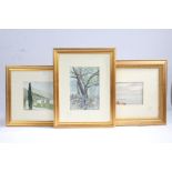 English School (20th Century) Coastal View Signed M W Evans together with two further watercolours