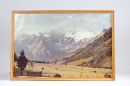 Mountainous landscape, offset lithograph printed in colours, on wove, 49.5 x 75cm (19 1/2 x 29 1/