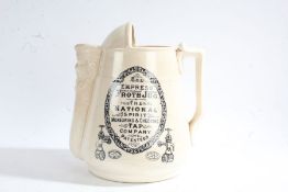 Rare advertising 'The Empress Froth Jug' by The National Spirit Measuring & Checking Tap Company,