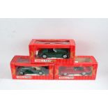 Tonka Polistil, MGA Twin Cam 1:16 TG, Morgan Berlinetta 1:16 TG, and Jaguar MK/2 1:16 TG, all