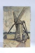 English School (20th Century) Windmill, Oil on board  Indistinctly signed lower right 76 x 51cm