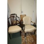 Four various chairs to include Hepplewhite style chair etc (4)