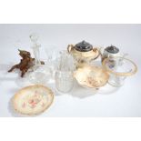 Collection of ceramics and glassware to include devon ware, cut glass decanters, glasses etc (Qty)