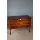 20th century mahogany chest of two short and two long drawers, the rectangular top above four