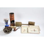 Collection of mixed items, to include a Alformant R.L.P. copper burner, roasting jack, brass money