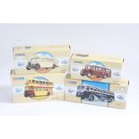 Two Corgi Classics, Daimler CW Utility Bus, 98472 Yellow Coach 743, and two Corgi Classic