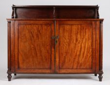 Victorian mahogany chiffonier, the galleried back with reeded scrolled end supports and turned