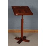 20th century churches lectern, with a rectangular sloped stand with pierced cross decoration above a
