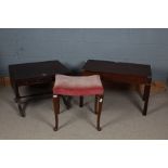 Furniture, to include a campaign style table, a small sofa table, a foot stool, (3)