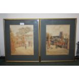 V S Hine, Country Scenes, both signed, pair of watercolours (2)