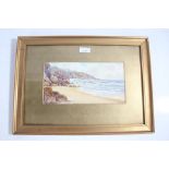 Late 19th/early 20th century British School, watercolour study of Holywell Bay, unsigned, housed