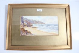 Late 19th/early 20th century British School, watercolour study of Holywell Bay, unsigned, housed