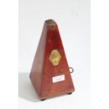 French Maelzel metronome, with mahogany case, 23cm tall
