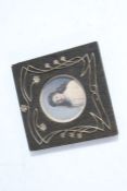 Art Nouveau picture frame, the wooden frame decorated with floral design, 10.5cm by 10.5cm