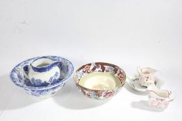 A collection of ceramics and pottery, to include a 19th Century Staffordshire pottery blue and white