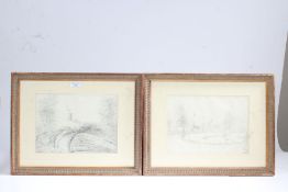 English School (19th Century) Pair of Drawings, one titled Cromer and dated 1848 20 x 28cm (2)