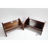 Two 20th century book troughs, to include a adjustable oak example and a mahogany example (2)